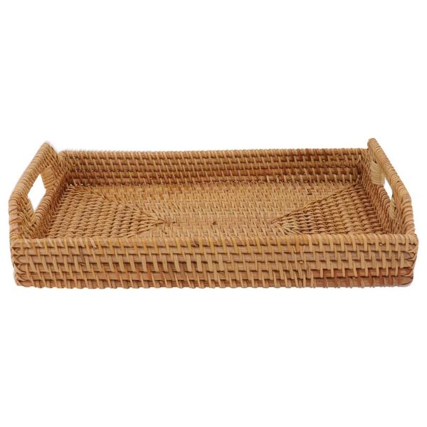 

storage baskets 1pc exquisite service plate restaurant bar tray rattan woven