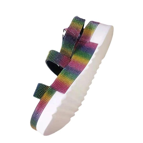 

sandals women 2021 summer rhinestone slippers shoes open toe outdoor, Black