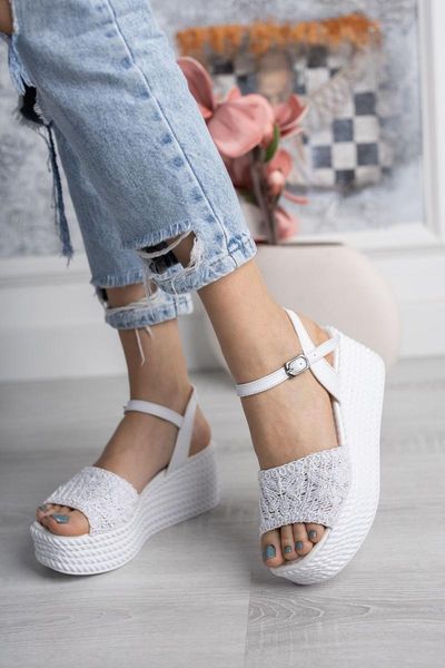 

sandals jisell white lace padding, Black