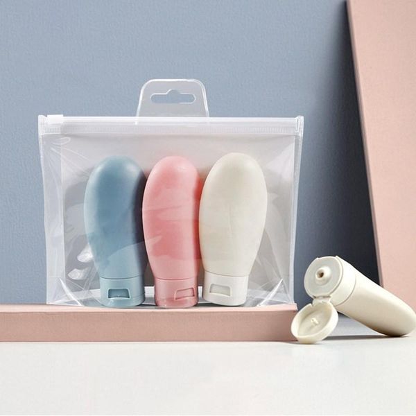 

storage bottles & jars 3pcs/set nordic syle travel refillable bottle kit portable essence shampoo shower gel container can carry on the plan