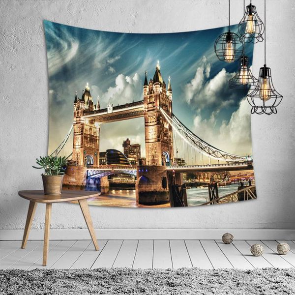 

tapestries city landscape pattern tapestry decorative cloth fireplace wall beach towel home layout room decoration aesthetics