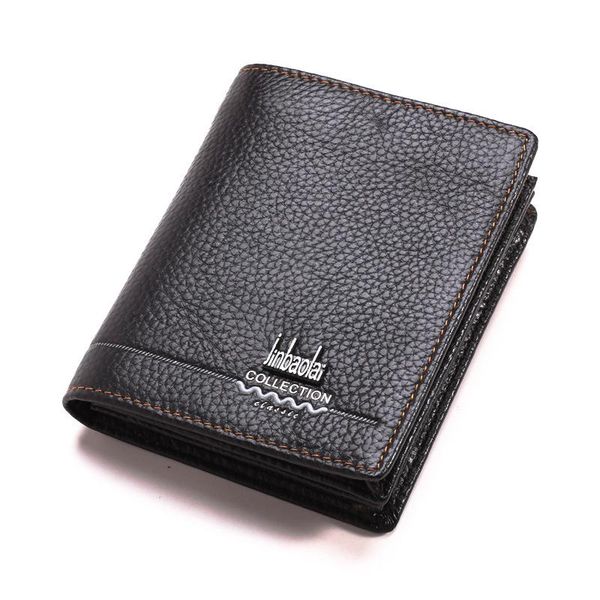 

casual men's wallet leather plus round lychee pattern large-capacity selling wallets, Red;black