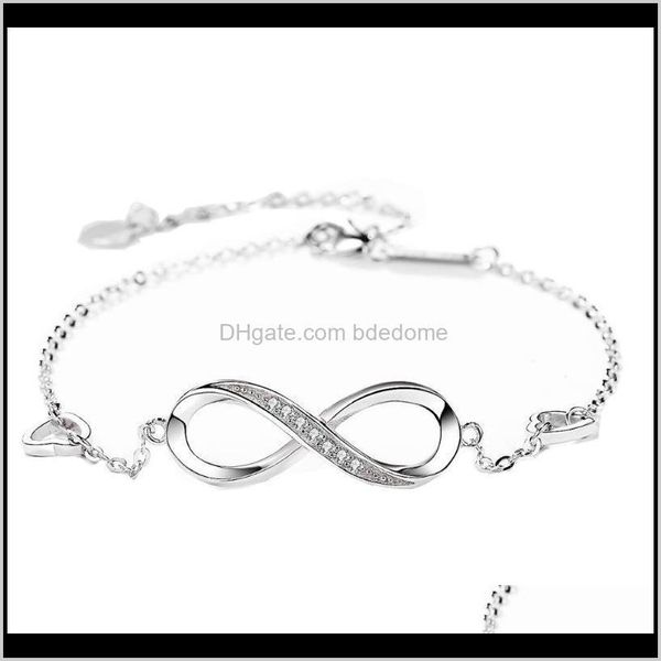 

other drop delivery 2021 925 jewelry infinity adjustable bracelet woman s925 stlerling sier 22cm bracelets for party gift v4mza, Golden;silver