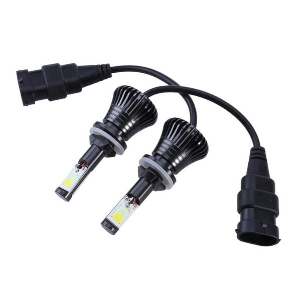

car headlights pair of double colors led headlight bulbs fog lamp waterproof for replacement white & ice blue (880/881)