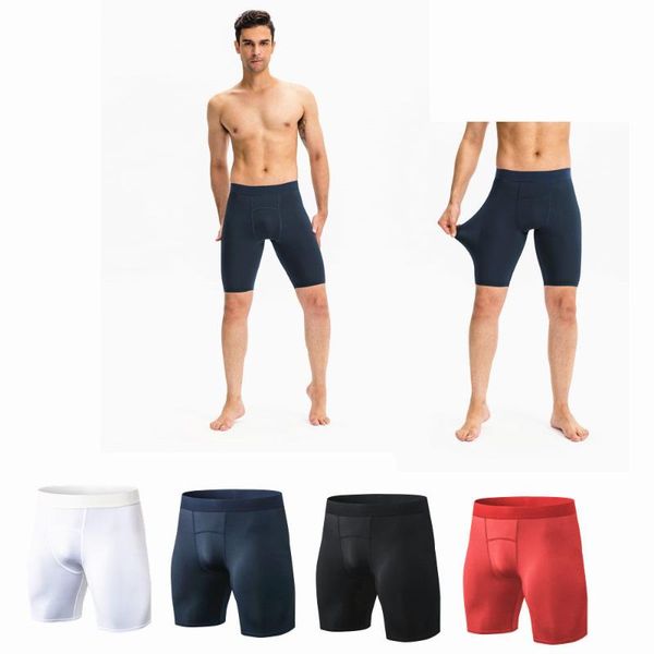 

gym clothing men sports shorts fitness training wear tight quick-drying basketball leggings workout for running yoga sportswear, White;black