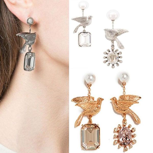 

earrings & necklace csxjd luxury jewelry peace dove asymmetric crystal, Silver