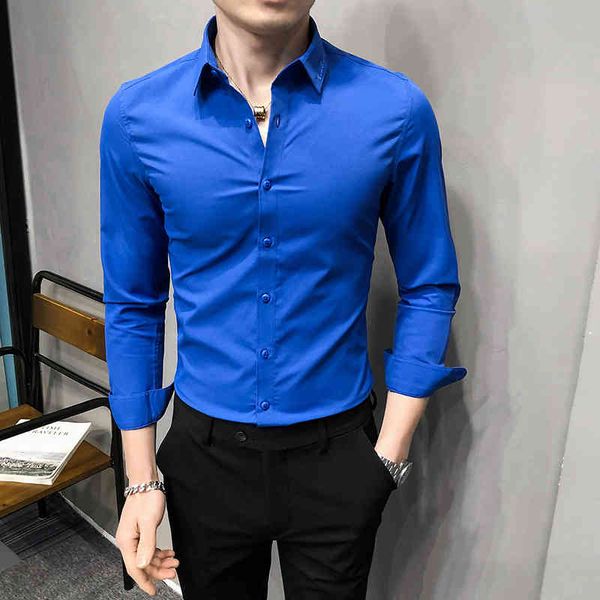 

t shirts 5 colors 4xl-m spring shirt long men's clothes 2021 fashion embroidered collar fine tuning booty sweatshirt 7s0l, White;black