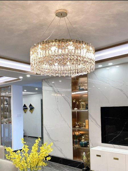 

pendant lamps luxury crystal chandelier european atmosphere restaurant light in the bedroom post-modern minimalist living room