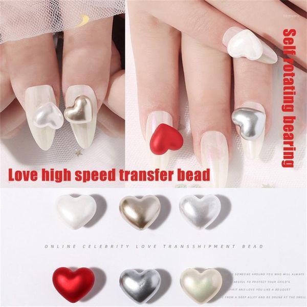 

rotating love mermaid color highlight pearl baroque nail jewelry transfer shiny stones charm glass manicure accessories1
