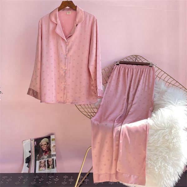 

women's sleepwear 2pcs pajamas suit satin printed women nightwear intimate lingerie spring autumn lady casual pyjamas pour fe, Black;red