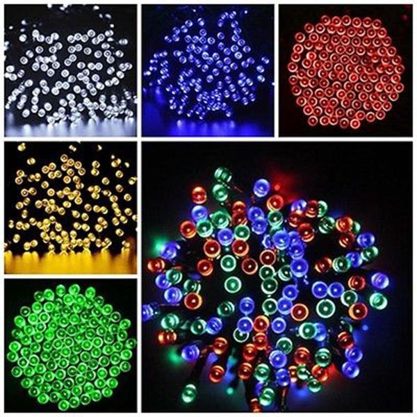 

solar powered 100 200 leds string fairy tree light outdoor wedding party xmas led strips