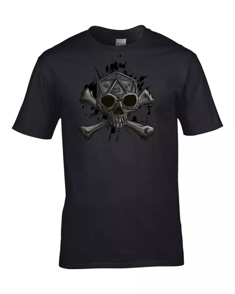 

twenty sided skull- d20 skull & crossbones - youth boy's t-shirt, White;black