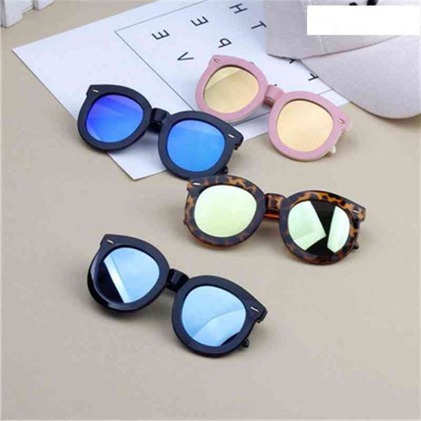 

2021 children glasses wide side kids glasses colorful baby sunglasses boys eyewear big round frame rivet girls oculos uv400 glasses wholesal, White;black