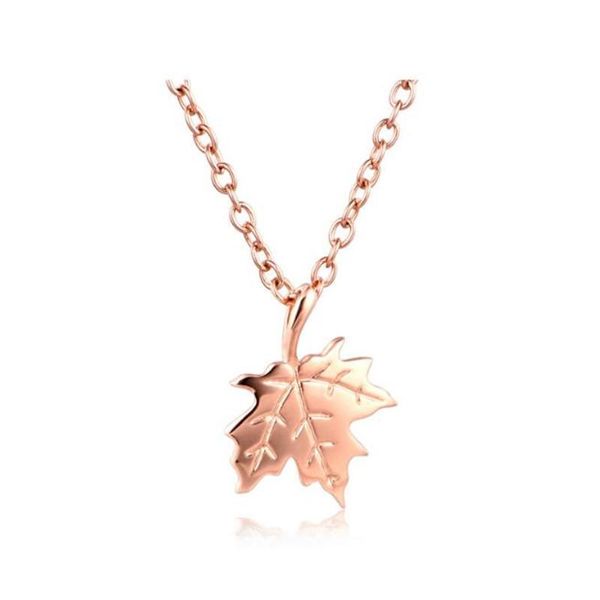 

lockets rose gold color leaf necklaces & pendants for women girls charm 18k jewelry gifts birthday gift 0.44g, Silver