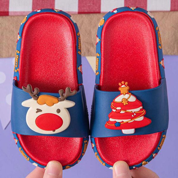 Rentier Kinder Hausschuhe Sommer Cartoons Jungen Mädchen PVC Rutschfeste Kinder Strand Schuhe Baby Home Flip Flops qq267 210712