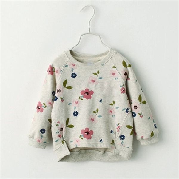Kleine Mädchen Pullover Langarm Kinderkleidung Herbst und Winter Blume Baby Tops mit Corsage Bottoming Shirt 210625