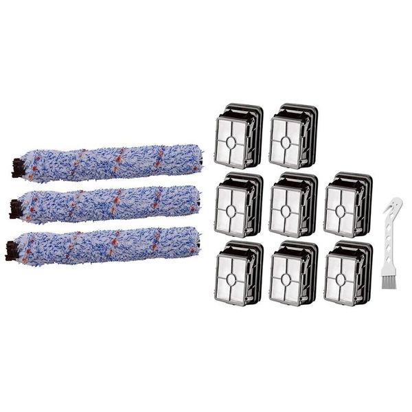 

pcs multi-surface brush roll & 8 replacement vacuum filter cleaners