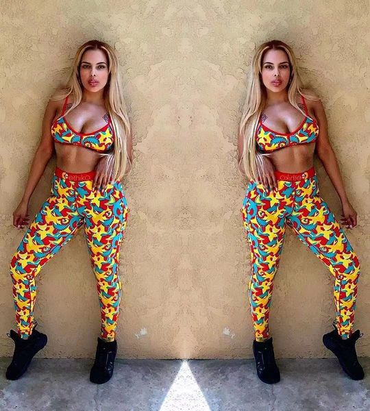 

2021etgikasummer printed swimsuit bikini split long vest fashion goddess#325