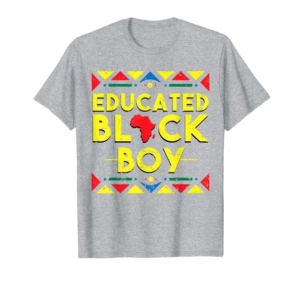 

black history shirt educated black boy african colors gift, White;black