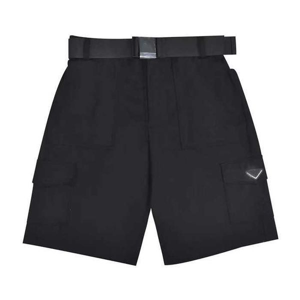 

fashion outlet 21ss chrome fengchao brand pra triangle metal pocket belt tooling shorts men's casual five point trousers, White;black