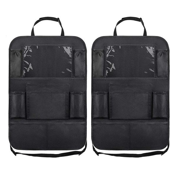 

car organizer 2pcs universal seat back anti-kick storage bags protectors tablet holder