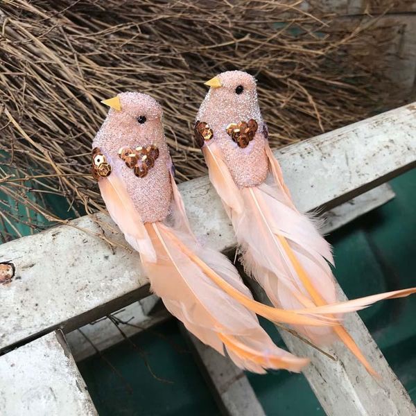 

party decoration 14*3*3cm,gold foam feathers craft birds with magnet&clip,artificial bird,christmas tree hanging,wedding decoration,home dec