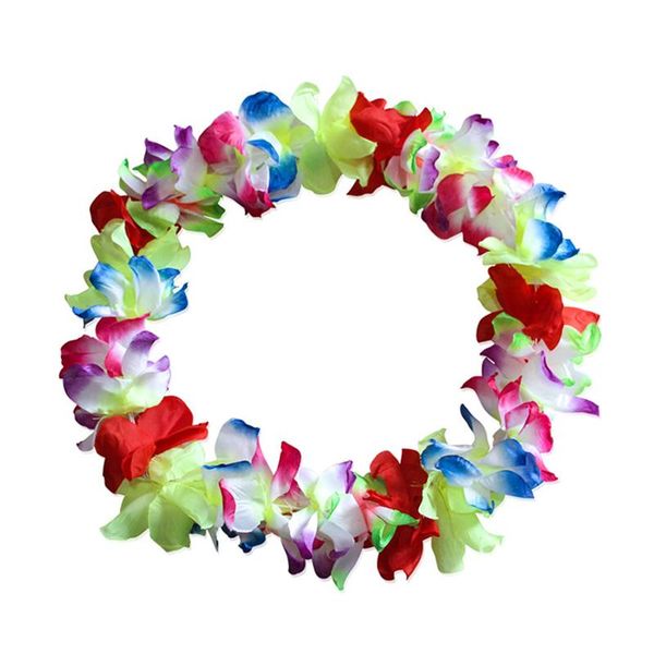 

decorative flowers & wreaths 5x/lot hawaiian garlands hula skirt flower necklace beach dance party adorable