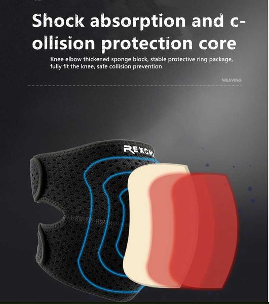 

knee pad breathable bandage training fitness elbow & pads, Black;gray