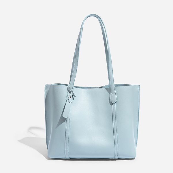 

fashion and elegant commuter tote bag female korean version of the new 2021 simple one-shoulder handbag large capacity blue