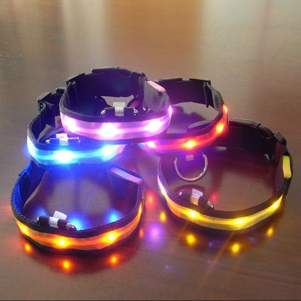 

dog collars & leashes pet cat products nylone led stripe illuminate collar