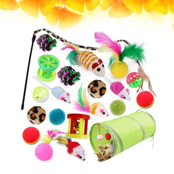 

cat toys 21pcs pet supplies teaser stick teasing