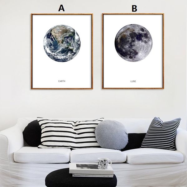 

unframed nordic style living room decorative painting earth print art poster