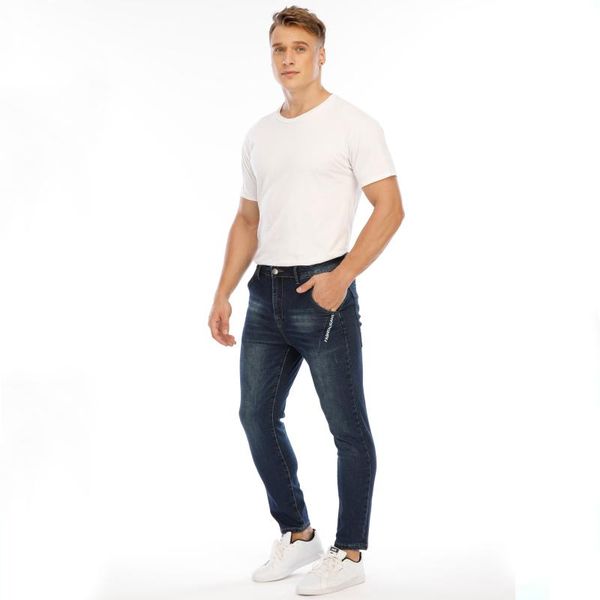 

men's jeans summer letter print blue business fashion stretch harem trousers suitable for various scenes