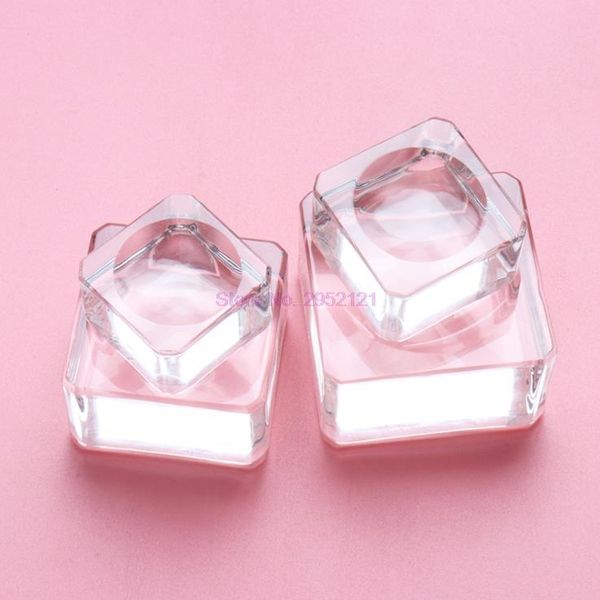

false eyelashes 100pcs square crystal glass gasket eyelash stand glue pad 4 size holder adhesive pallet makeup tool