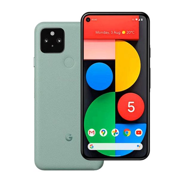 Оригинальный Google Pixel 5 5G мобильный телефон 8 ГБ RAM 128GB ROM Snapdragon 765G Android 6.0 дюймов Полноэкранный экран 16.0MP HDR NFC ID лица ID отпечатков пальцев 4080MAH Smart Cillphone