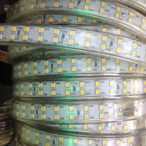 

double row 220v 5m 2835 led strip light waterproof ip68 180leds/m tape cold/ warm white outdoor underwater high brightness strips