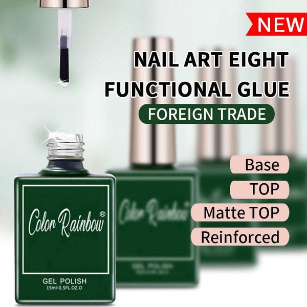 

nail polish color rainbow coat 15ml base matte long lasting orangic green no wipe primmer blooming glue reinforce
