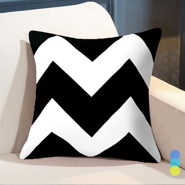 

cushion/decorative pillow 45x45cm cushion cover polyester black white printed pattern wave arrow print sofa car pillowcase home decor