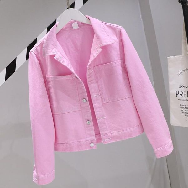 

women's jackets korean denim jacket women fashion pink short jeans casual spring ladies 2021 jaqueta feminina pph288, Black;brown