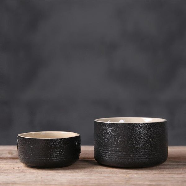 

cups & saucers black coarse pottery tea cup vintage ceramic bowl accessories home decor drinkware teacup arrival