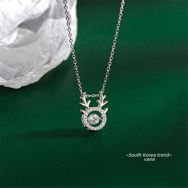 

chains 925 sterling silver necklace pendant for women christmas elk jewelry