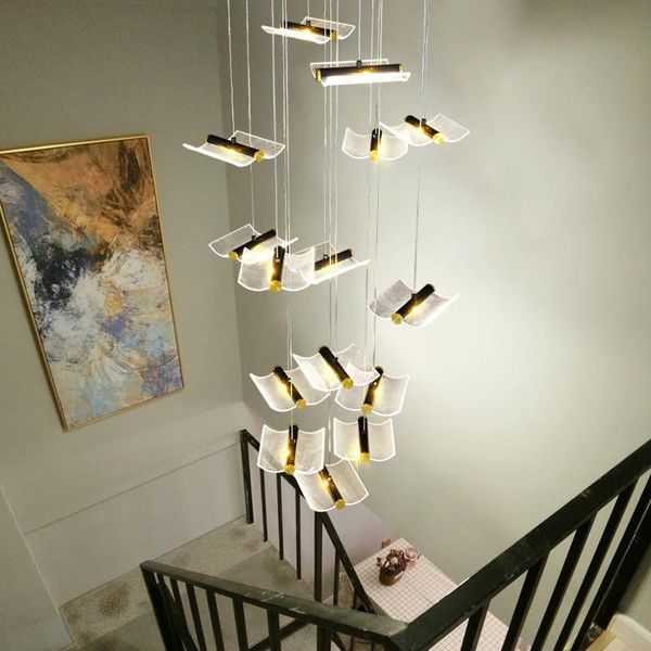

chandeliers product creative modern light luxury staircase chandelier nordic duplex villa apartment living room dining