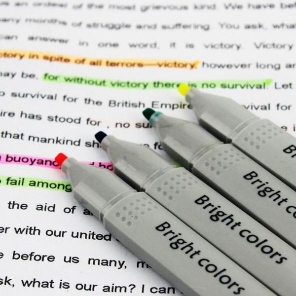 

highlighters 4 colors/set attractive color marker pen highlighter set watercolor fluorescent office and school supplies, Black;red