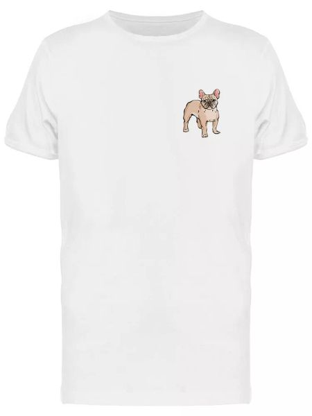 

hand drawn french bulldog pet men's tee -image by shutterstock, White;black