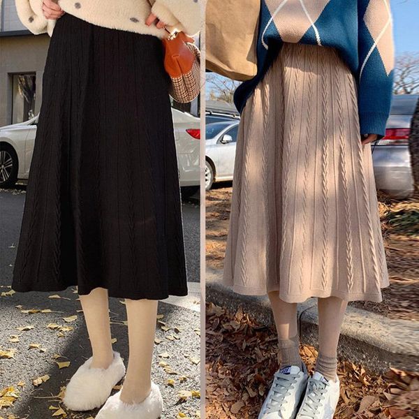

pregnant women installed maternity dress 2021 autumn and winter style fashion baoma versatile online celebrity knitted pregn dresses, White