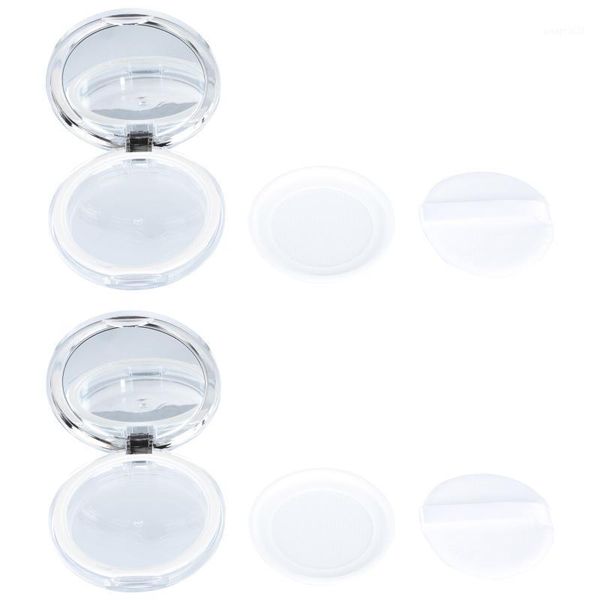 

storage bottles & jars 2pcs loose powder puff boxes makeup beauty cases