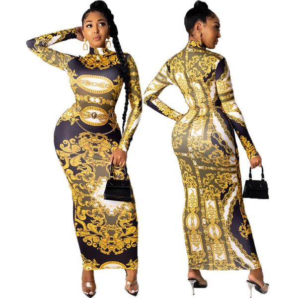 

casual dresses elegant long dress for women turtle neck sleeve female robe bodycon party club vestidos pack hip pencil, Black;gray