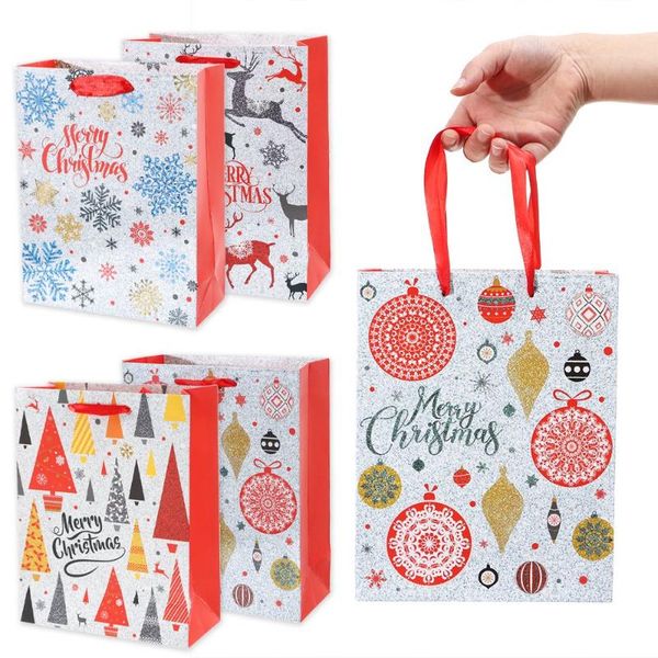 

gift wrap year christmas tree candy deer paper tote bag