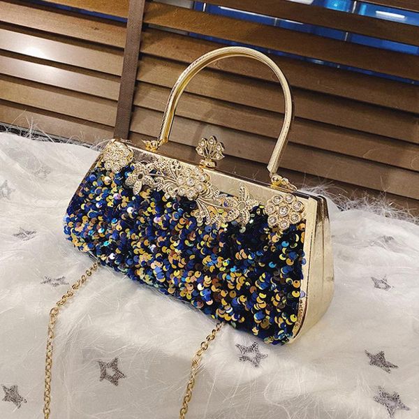 

evening bags fashion simply shiny sequins crossbody bag for women solid color shoulder messenger lady chain travel small handbag feminin