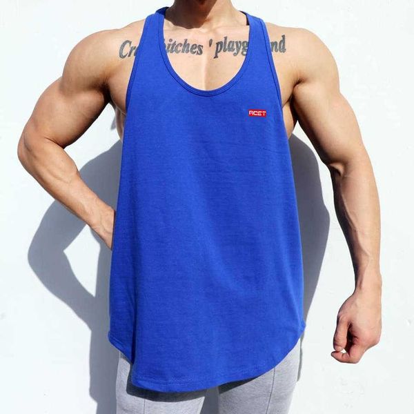 

muscle brothers fitness vest men's new summer training hurdle i-shaped vest cotton sleeveless t men, White;black